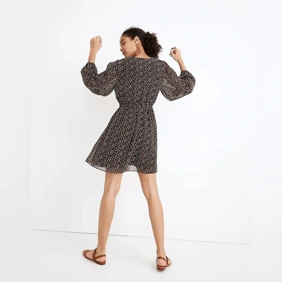 Madewell Georgette Ditsy Floral Mini Dress Button Front S - Picture 2 of 15